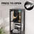 Glass Display Cabinet, 4-Tier Curio Cabinet with 3 Color Lights for Collectibles, Bookshelf with Door, Glass Display Case with Human Body Sensor, Black