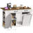 51.2" Kitchen Island with Power Outlet & Drop Leaf, Rolling Storage Cart with Trash Can Cabinet-2091078281