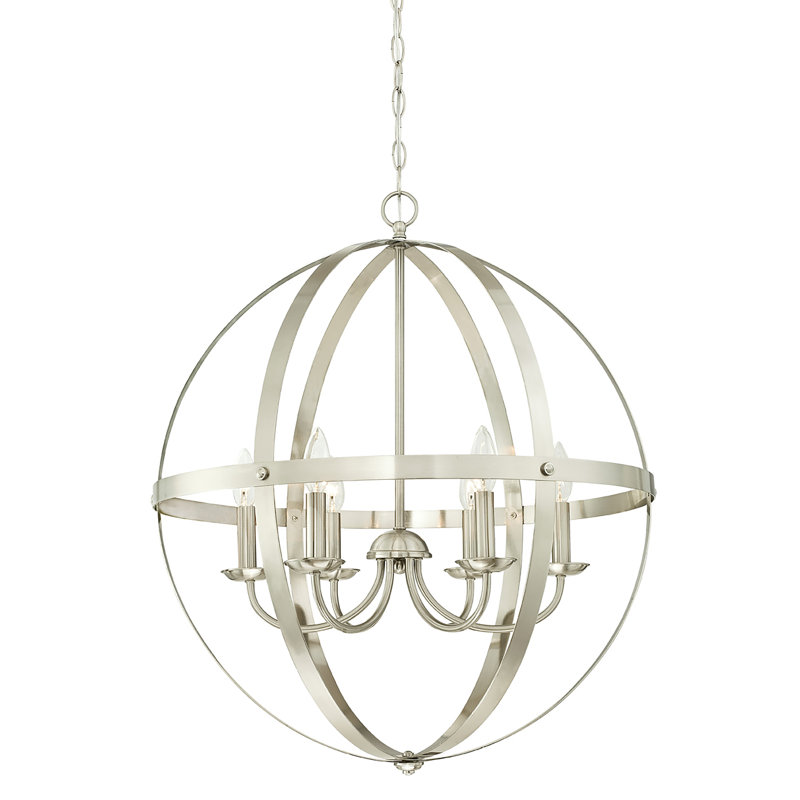 Dassel 6 - Light Lantern Globe Chandelier, Brushed Nickel
