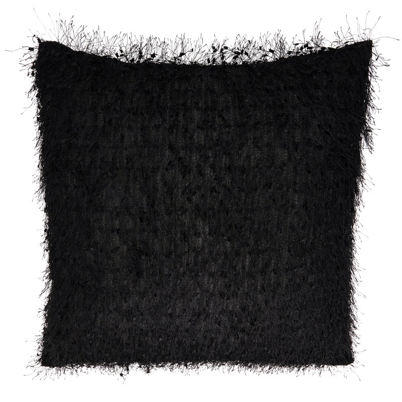 Arabella Design Fringed Throw Pillow, Black