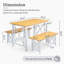 Ensemble de table de salle à manger 3 pièces avec 2 bancs, table de campagne compacte de 47 po pour 4 personnes-132459527