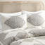 Couette imprimée 4 pièces - King/ King Noir/ Garnissage Motif global Touch Size avec coussin décoratif Tissu d'inspiration embellissement