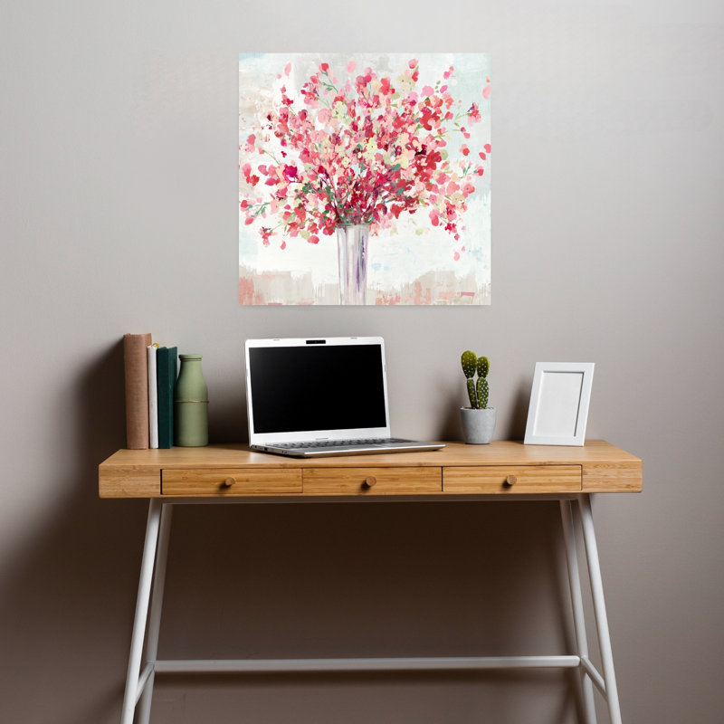 Madison délicate et vibrante, art floral contemporain, H 18 po x l 18 po
