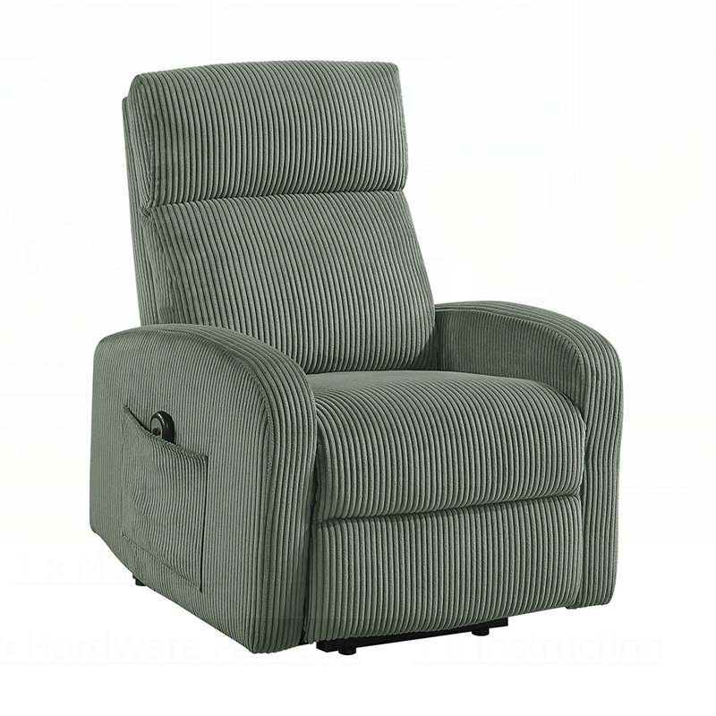 Contemporary Power Lift Chair Recliner with Plush Corduroy Upholstery and Comfort Side Pocket, Ideal for Living Room Relaxation