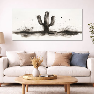 Art mural cactus, toile désertique minimaliste, Kristofer