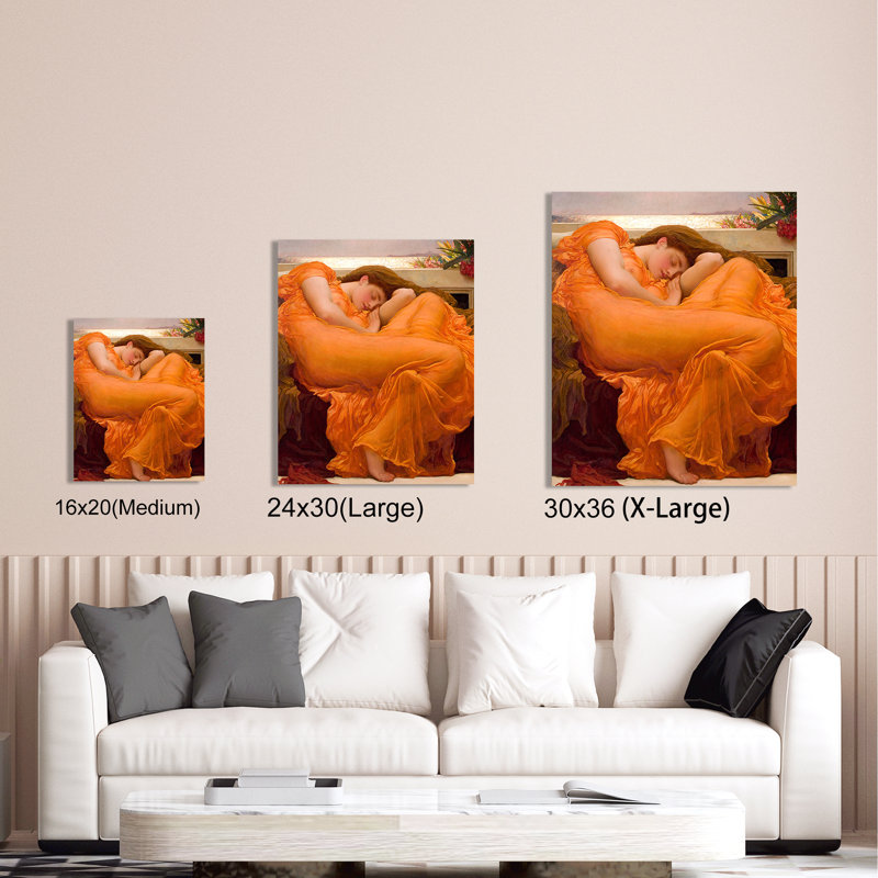 Reproduction d'art classique, "Flames de Noël" par Frederic Leighton, impression numérique sur toile, estampe numérique