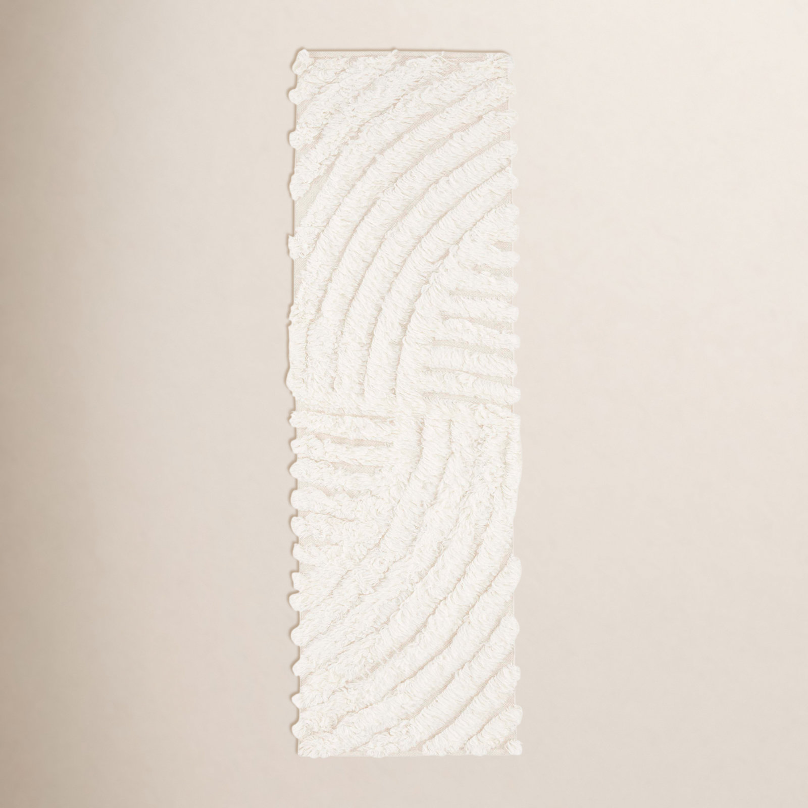 Abriel Ivory Hand-Woven Abstract Wool Rug, Runner 2'3" x 8'