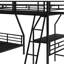 Lit simple superposé simple avec lit mezzanine simple attaché, avec bureau, métal