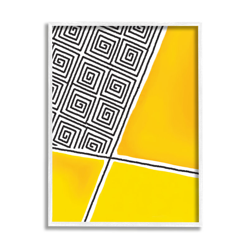 Asymétrique géométrique - impression, H 14 po x l 11 po x P 1,5 po, Giclée encadrée blanc bord de mer
