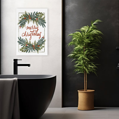 Holly Green Merry Christmas - Art contemporain de verdure festive de Noël
