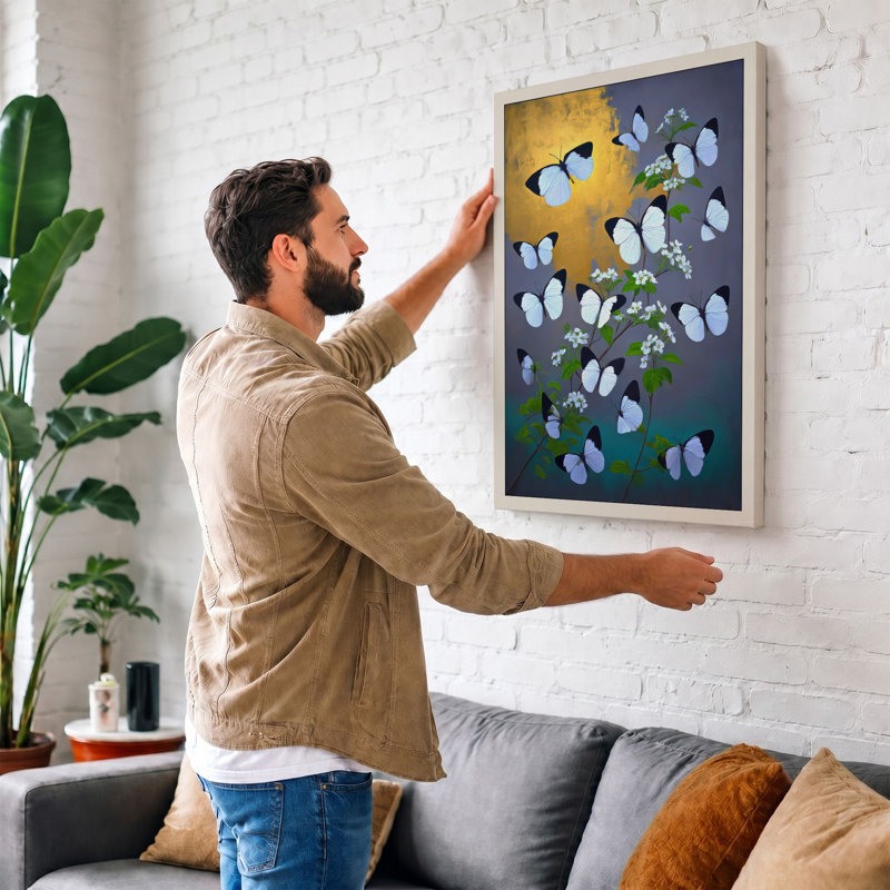 Butterflies And Spectacles Surrealism - Print, 24x16 - 61.0 x 40.6 cm, White Border