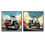 Edgy Scooter Odyssey - Ensemble de 2 collages carrés-388637136-388637167