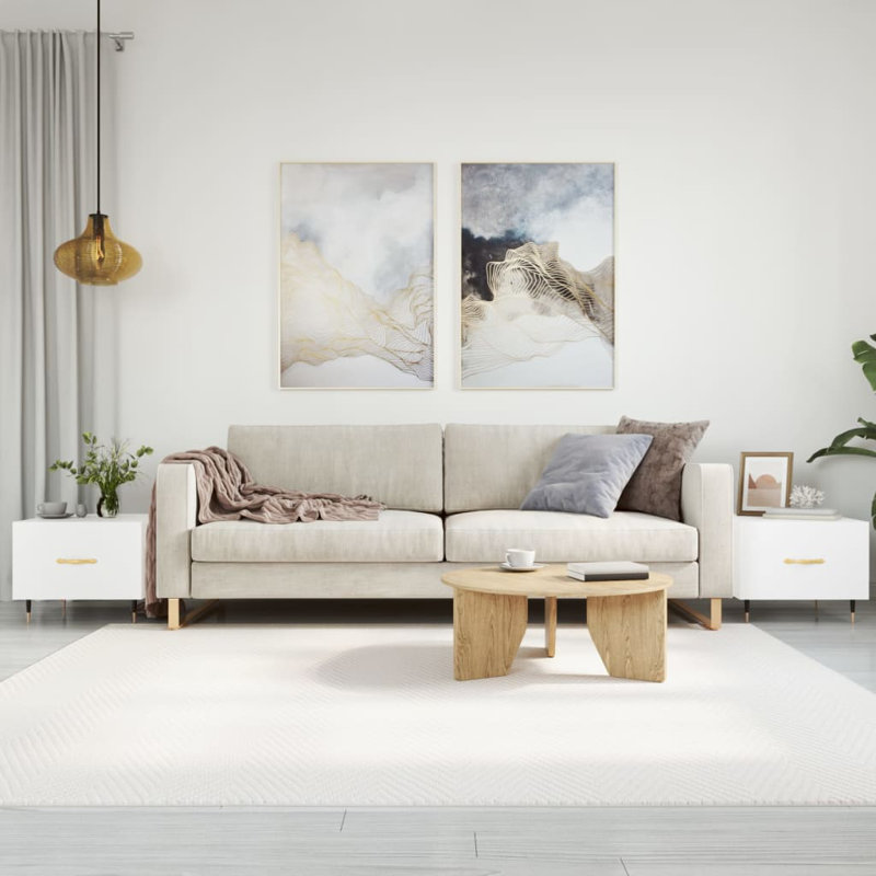 Four Leg Coffee Table with Storage, high gloss white