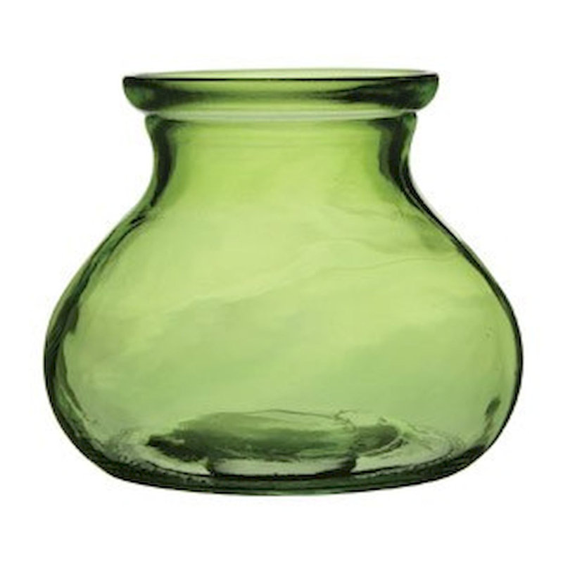 Vase en verre transparent Rosie Posie, H 5 po x l 3,75 po x P 3,75 po, Vert