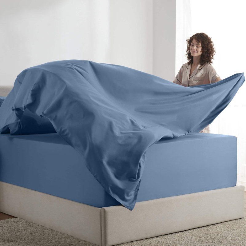 Ensemble de draps en microfibre Hotel Luxury, Bleu ciel, Double