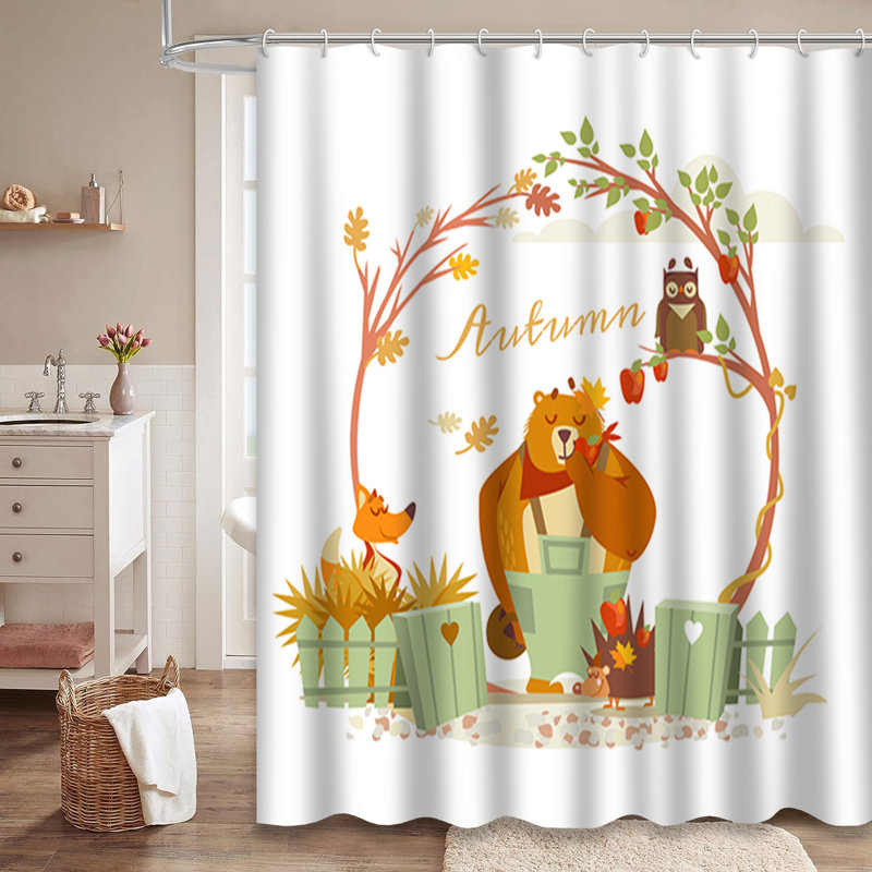 Rideau de douche avec 12 crochets Forest Forest, L 72 po x l 84 po