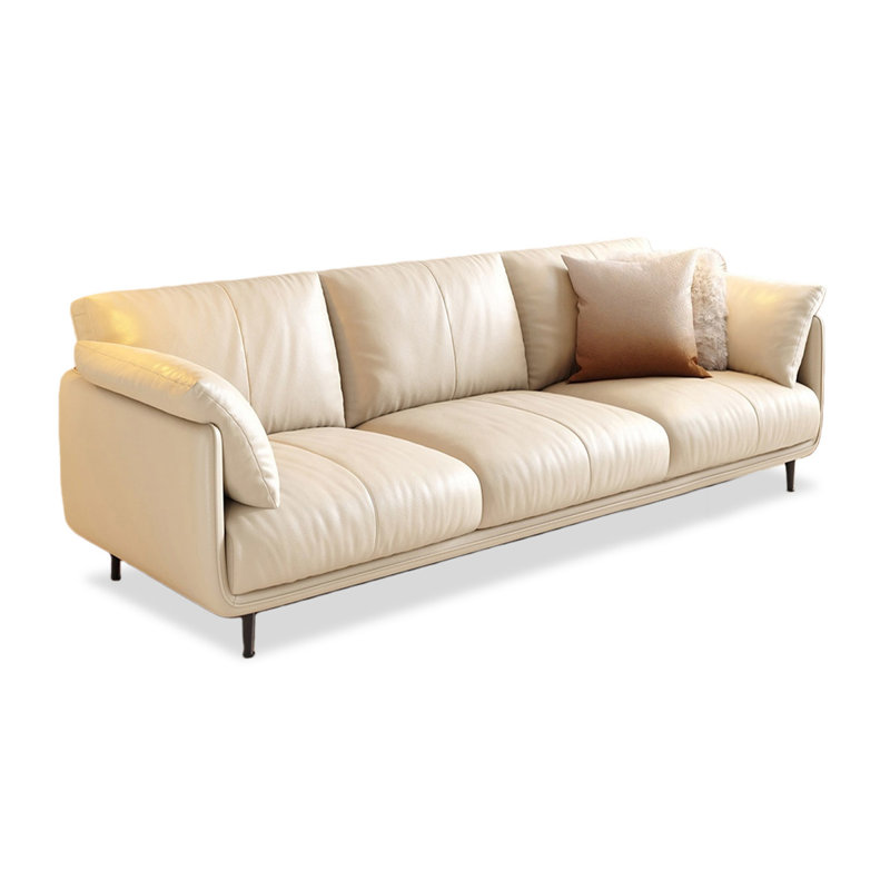 Coussin modulaire en cuir véritable, H 35,04 po x l 78,74 po x P 35,43 po, Blanc