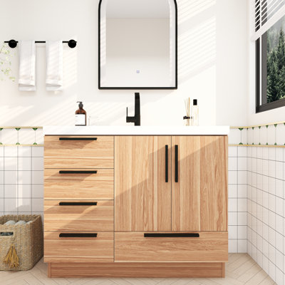 Meuble-lavabo autoportant avec tiroirs latéraux Carla