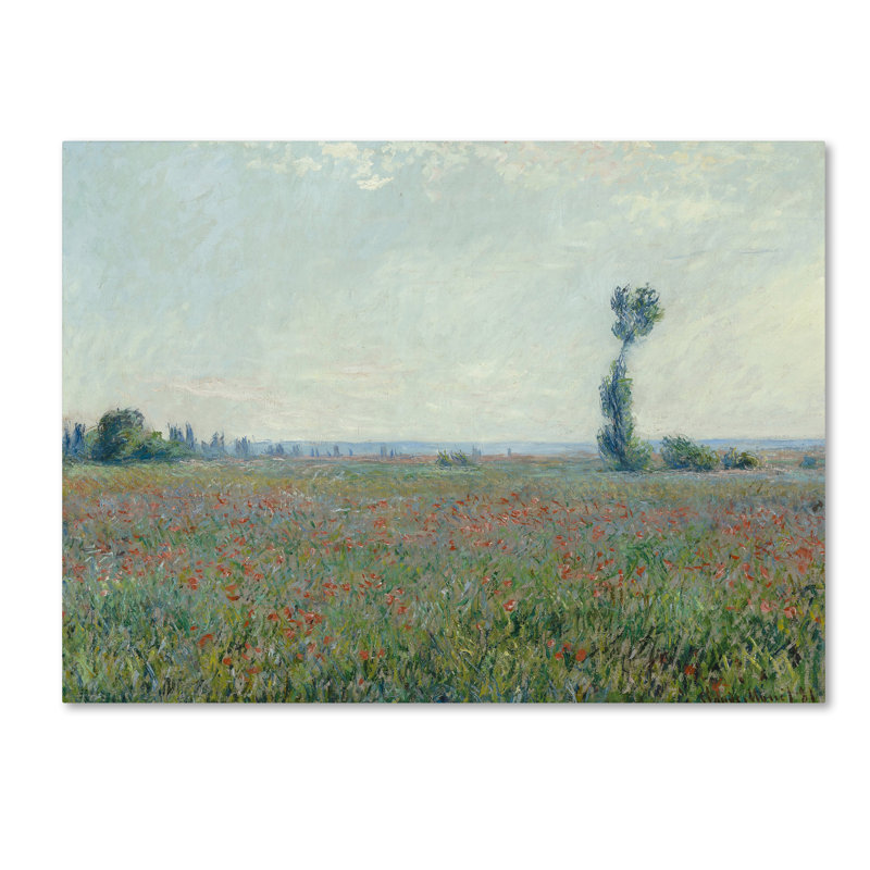 «Poppy Field» par Claude Monet - reproduction imprimée, H 18 po x l 24 po