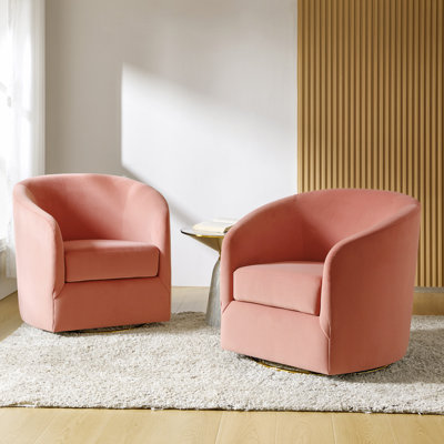 Fauteuil demi-tonneau en velours Holden