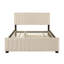Grand lit plateforme tapissier en velours avec gigogne simple TG, beige