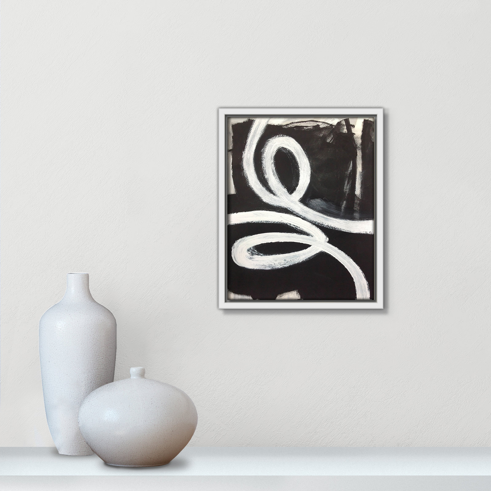 Ansonia Swirly Swirls I by , No, White Floater Framed, 11.5" H x 9.5" W x 2" D