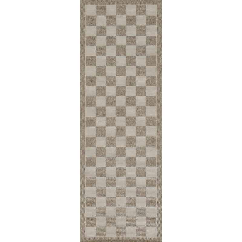 Tapis intérieur / extérieur gris Erin Gates par Momeni Saybrook, Gris, Tapis de couloir 2 pi 7 po x 7 pi 6 po