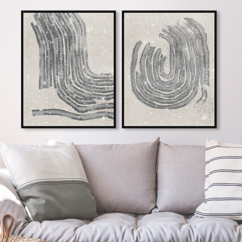 Two Spaces Set Canvas Abstract Print by Oliver Gal, Black Frame, 16 x 20, 21"H x 25"W, Black Floater Frame