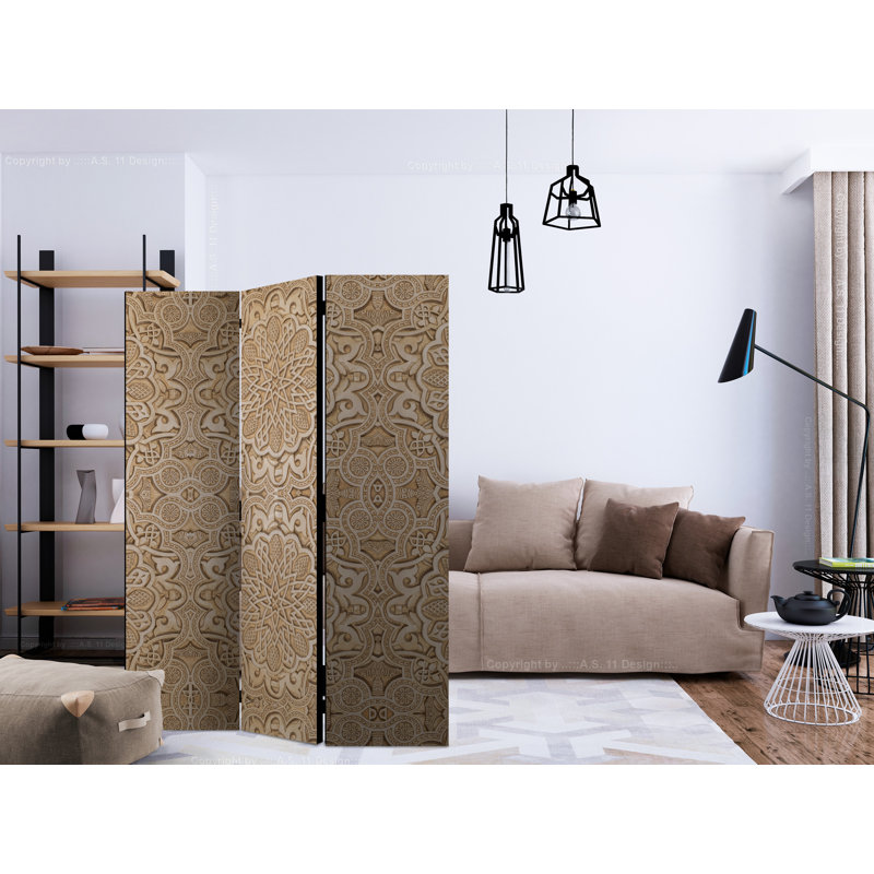 Garton 172cm H Solid Wood Folding Room Divider, 3