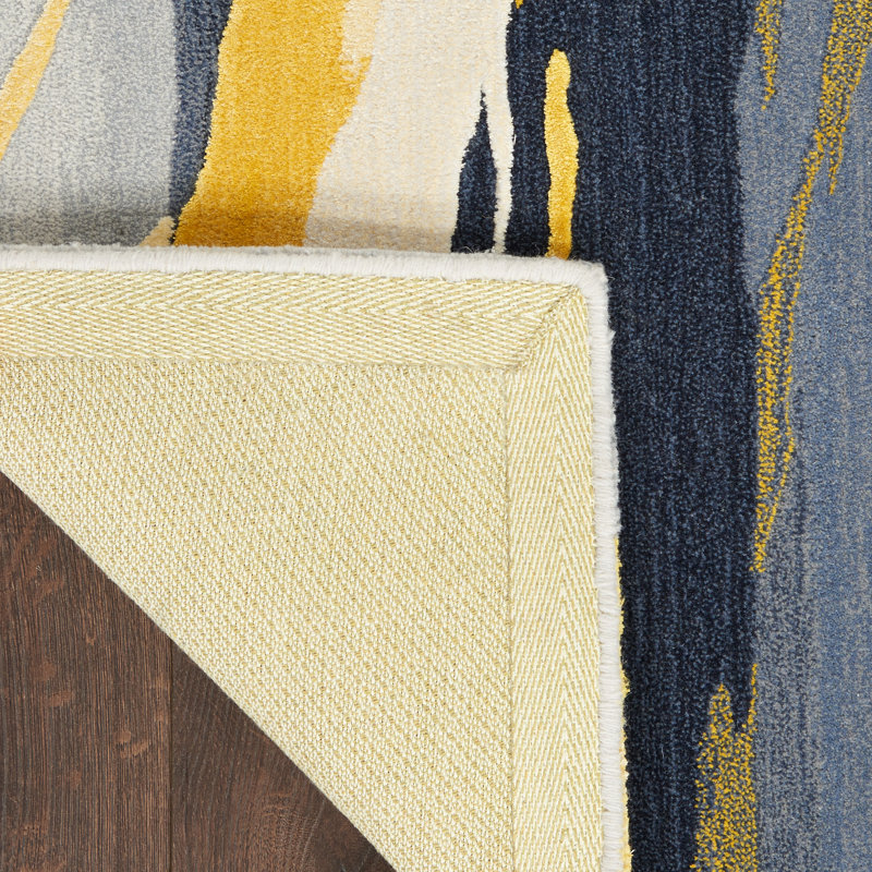 Prismatic  Abstract Grey/Gold Area Rug, Rectangle 2' x 3'