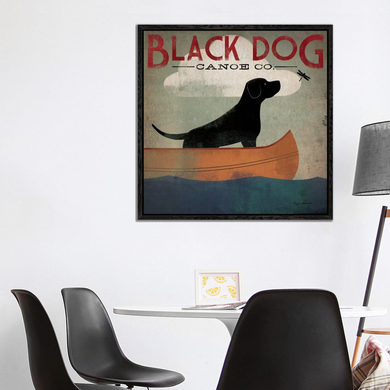 Black Dog Canoe Co. Ii by Ryan Fowler - Wrapped Canvas Print, Black Floater Framed, 45.72 cm H x 45.72 cm W