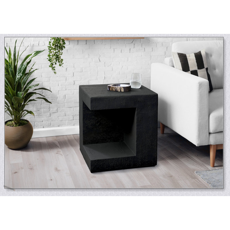 Table d'appoint polyvalente et contemporaine pour une utilisation intérieure et extérieure, comme table de chevet ou table de bout avec rangement