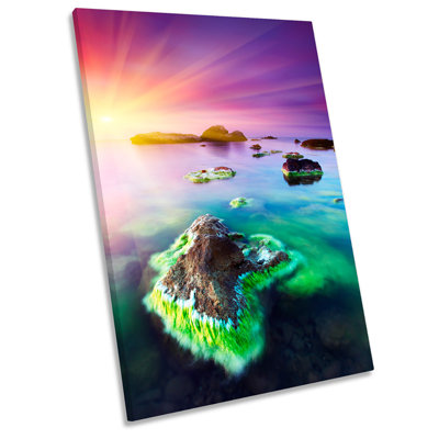Sunset Ocean Seascape Picture - Wrapped Canvas Print