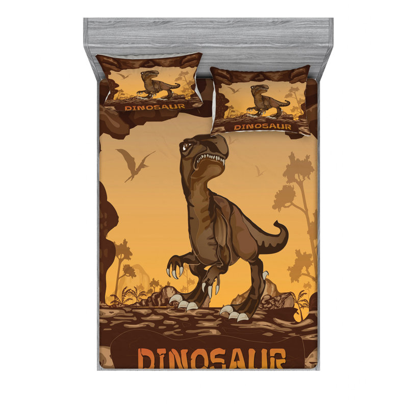 Ensemble de draps géants avec dinosaures géants, Ensemble de drap pour grand lit avec drap-housse