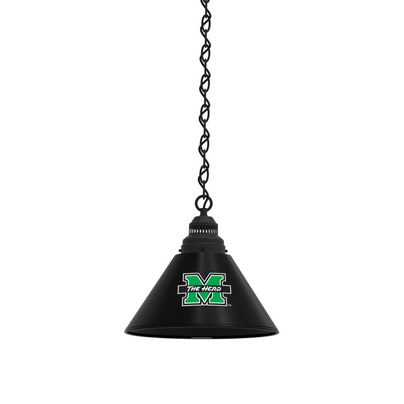1 - Light Single Pendant, Black, Marshall Thundering Herd