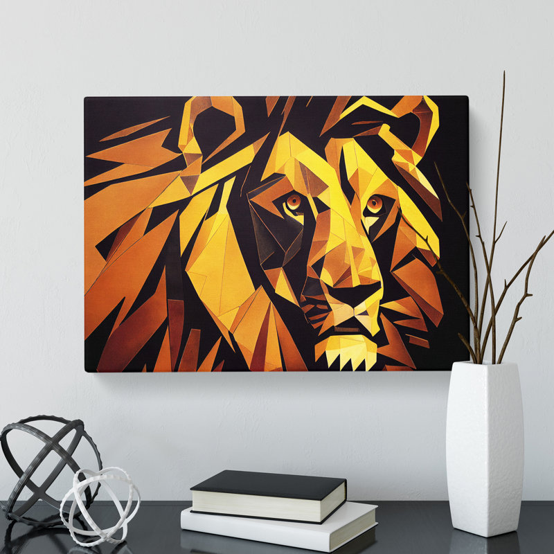 Epic Lion Abstract - Wrapped Canvas