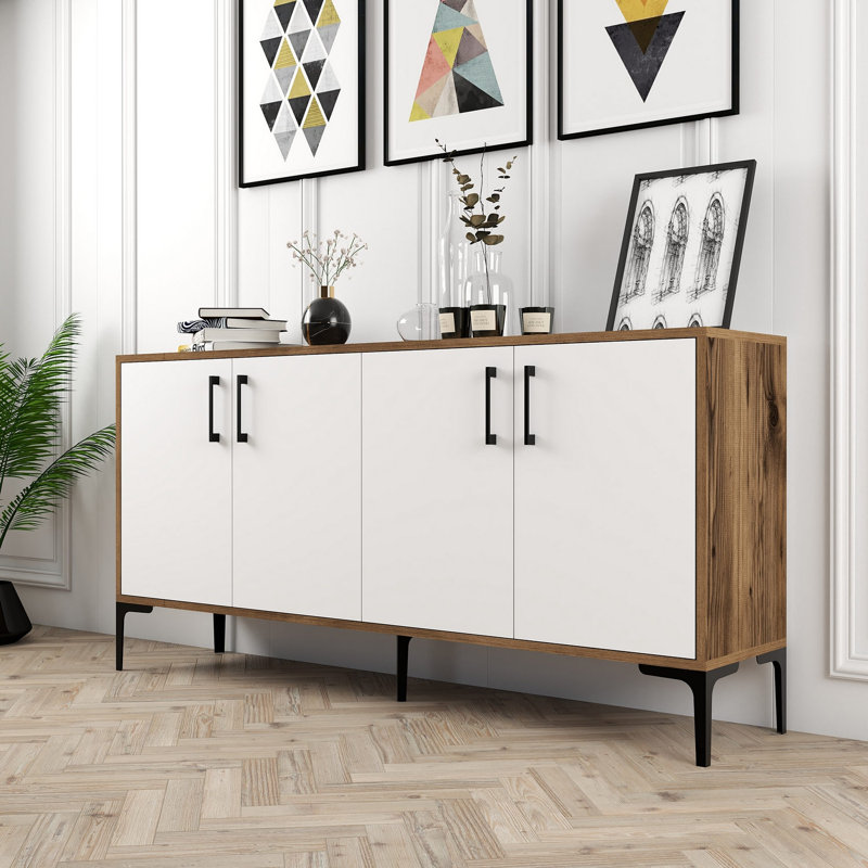 Jerin 160cm Console Table, Brown/White