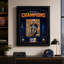 OG Anunoby New York Knicks, conception d'horizon orange, cadre à photo encadré 18 x 22 po, cadre mural noir