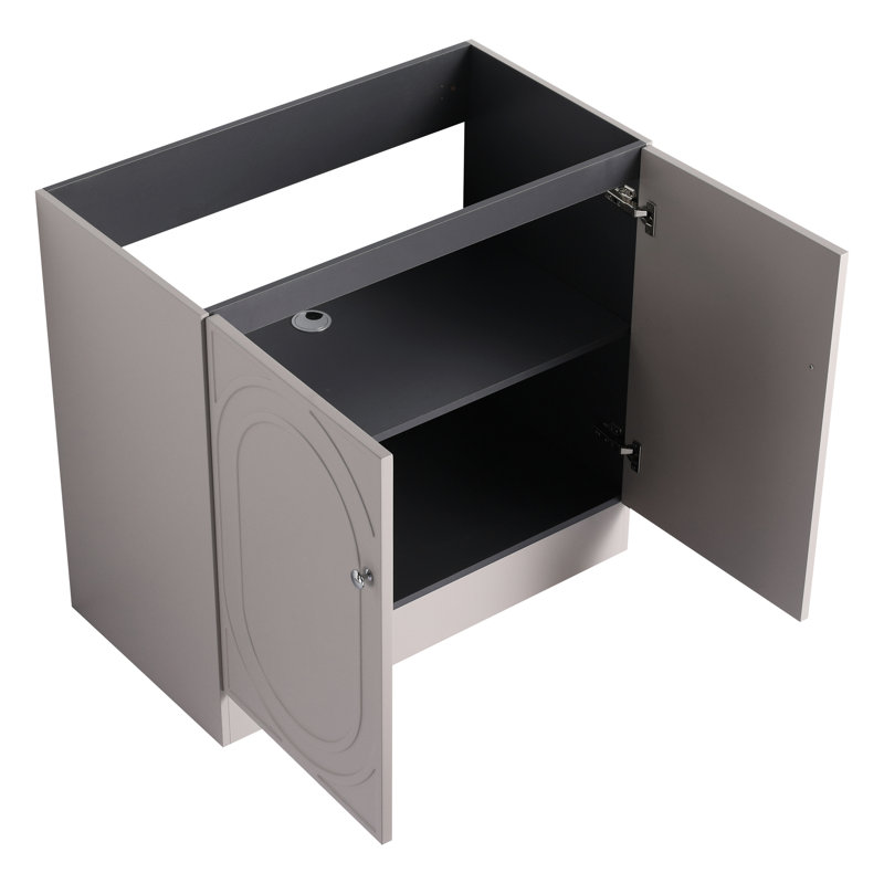 Meuble-lavabo kaki de 36 po avec porte à fermeture en douceur de conception moderne en contreplaqué non inclus avec un grand espace de rangement