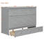 Grand lit escamotable avec grands tiroirs et port USB, gris brossé-1459971307