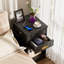 Bedside Table with Flip-Top Drawer, Bedside Cabinet with LED Lights & UK Charging Station, 2AC/2USB Open Shelf Wood Side Table, Nightstand for Bedroom Living Room Home-873177699