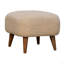 Repose-pieds carré en bois massif crème crème