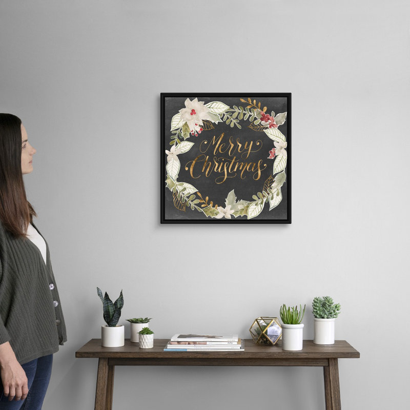 « Christmas » I par Grace Popp-impression d’art textuel sur toile, 22" H x 22" W x 1.75" D, Cadre noir