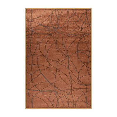 Machine Washable Abstract Brown Area Rug