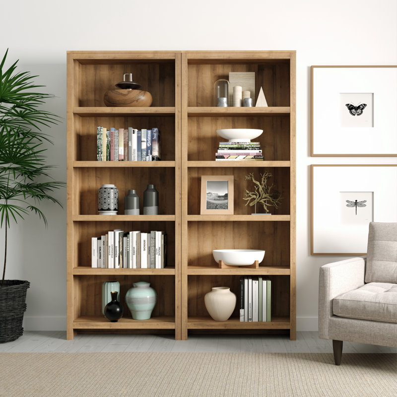 Ardicoan 31.75" W x 80" H x 12" D Bookcase, Oak