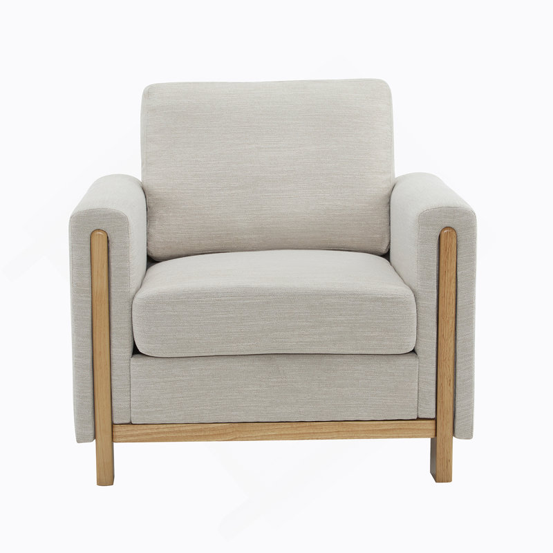 Fauteuil rembourré en tissu Harmonia, Beige