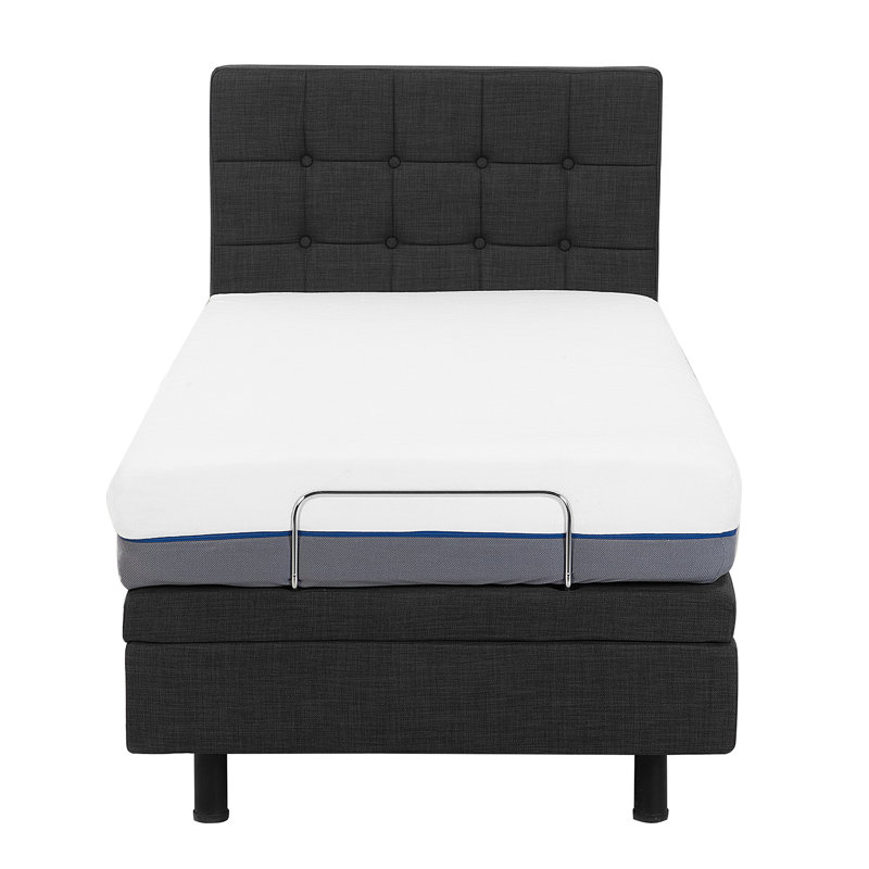 Robards European Single (90 x 200cm) Upholstered Adjustable Bed, Grey
