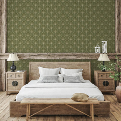 Papier peint Deco Lily - Olive