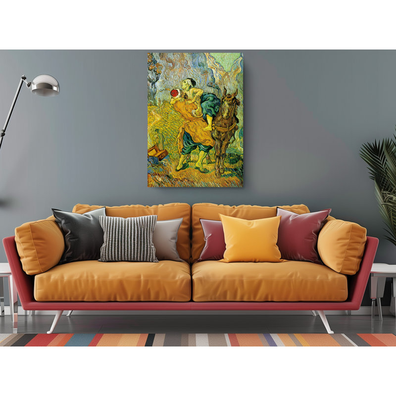 «The Good Samarita Reproduction» par Vincent Van Gogh - peinture sur toile tendue, H 36 po x l 24 po x P 2 po