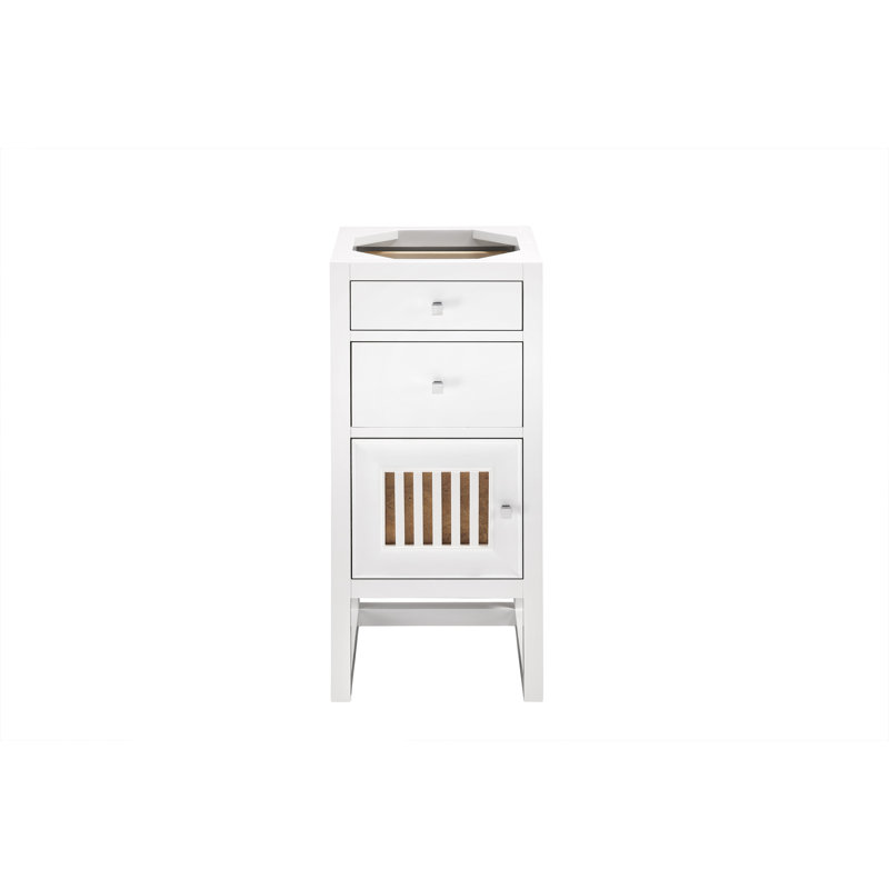 Athens 15" W Freestanding Bathroom Cabinet, Left Handed, Glossy White